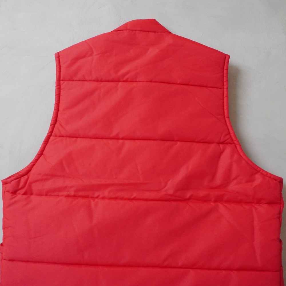 Vintage Warwick Puffer Vest Medium Mens 80s Red Nylon Quilted Made in USA - Picture 4 of 8